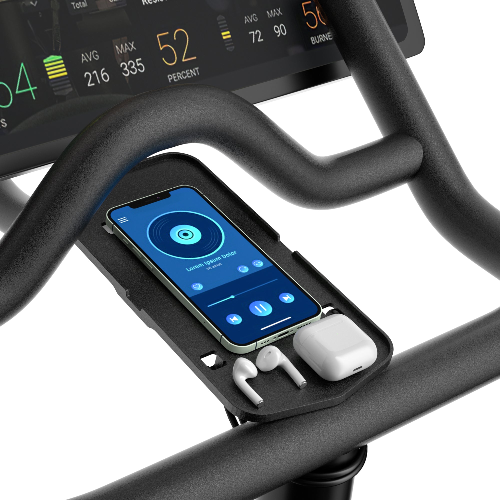 COOLWUFAN Phone Mount Bracket Holder for Spinning Bike & Bike +,Handlebar Stable Anti-Slippery Phone Holder, Phone Holder for Bicycle, Accessories for Spinning (Easy Installation)