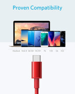 Load image into Gallery viewer, COOLWUFAN USB Type C Cable, [2-Pack 3Ft] Premium Nylon USB-C to USB-A Fast Charging Type C Cable, for Samsung Galaxy S10 / S9 / S8 / Note 8, LG V20 / G5 / G6 and More(Red)
