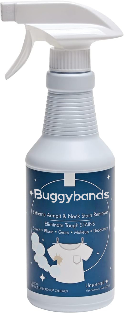 Buggybands Sweat Stain & Deodorant (Antiperspirant) Armpit Stain Remover, Multi-Stain Formulation, 16oz.