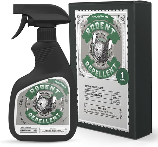 Buggybands Mouse Repellent Spray, Rat Repellent,Mice Repellent Indoor, Peppermint Oil Spray for Mouse/Mices/Rats, Mouse Repellent Spray for Vehicle Engines/Cars, Trucks/RVs/Boats-12 OZ