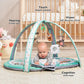 OTTOLIVES Baby Play Gym 7 in 1 Baby Activity Gym Mat 0-12 Months with 2 Washable Covers with 6 Toys Non-Slip Playmat Baby Tummy Time Mat for Early Sensory Exploration and Motor Skill Development (White)