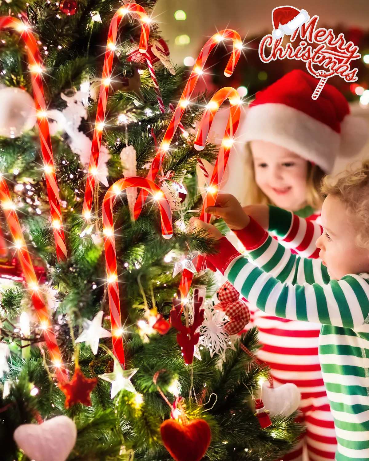 Pack 33" Candy Cane Pathway Stake Lights