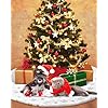 White Plush Silver Sequin Snowflake Christmas Tree Skirt