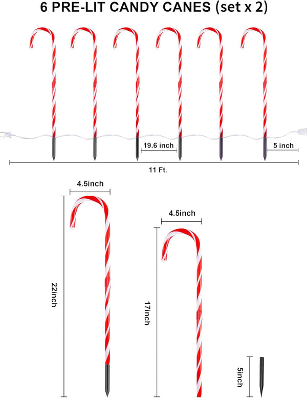 Christmas Candy Cane Pathway Markers