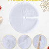 48" White Plush Christmas Tree Skirt