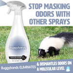 Load image into Gallery viewer, Buggybands Skunk Odor Eliminator, 32oz Spray - Dismantles Skunk Odors on a Molecular Basis from Pets &amp; Anything Else, Proprietary Formula Breaks Down Skunk Oils, Eliminates Odor on Clothing &amp; More
