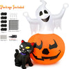 Halloween Spooky Pumpkin & Witch Cat Inflatable Combo