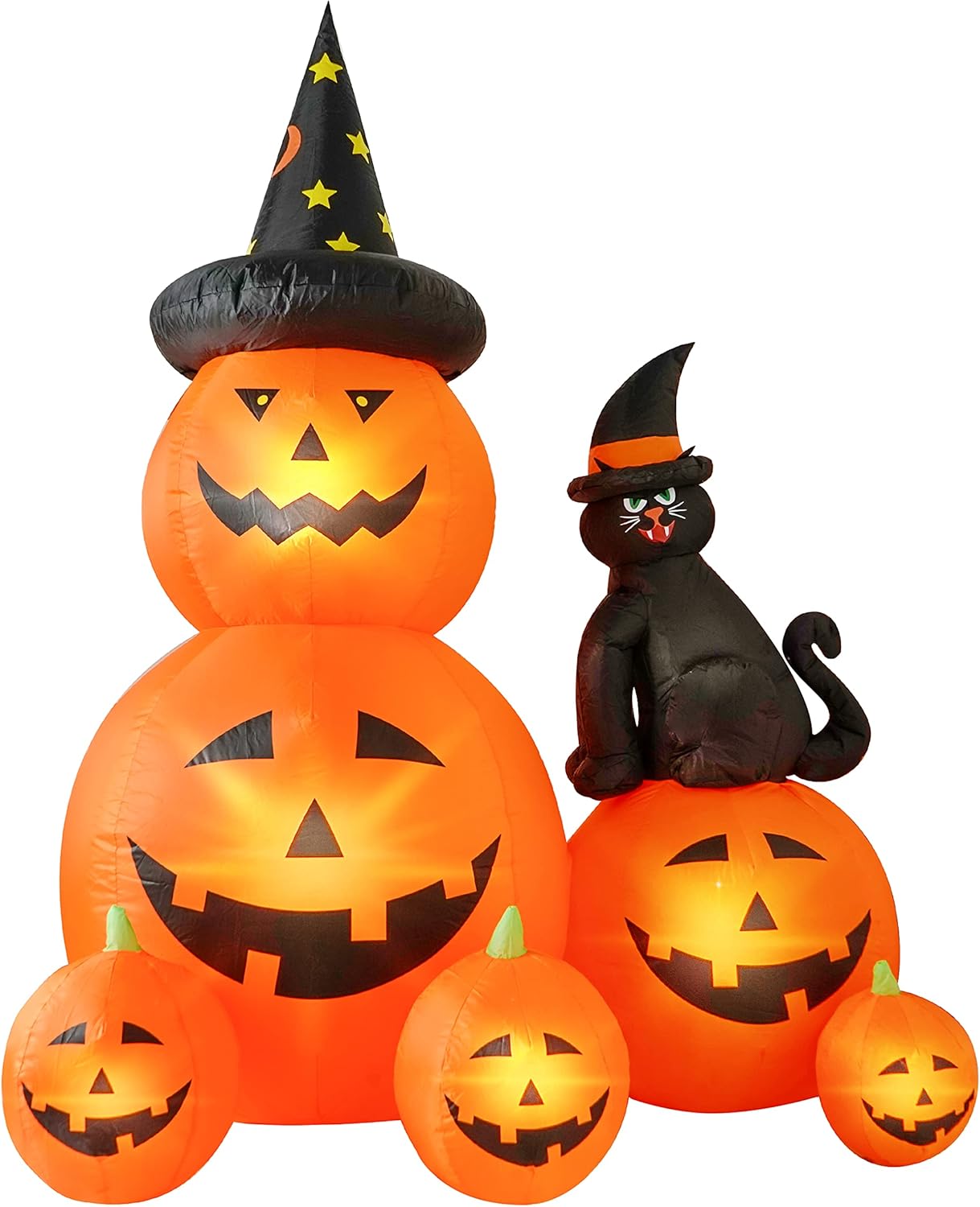 Halloween Ghost Pumpkin & Witch Cat Inflatable