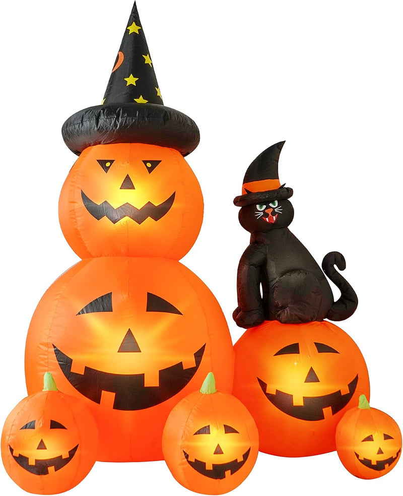 Halloween Ghost Pumpkin & Witch Cat Inflatable