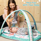 OTTOLIVES Baby Play Gym 7 in 1 Baby Activity Gym Mat 0-12 Months with 2 Washable Covers with 6 Toys Non-Slip Playmat Baby Tummy Time Mat for Early Sensory Exploration and Motor Skill Development (White)