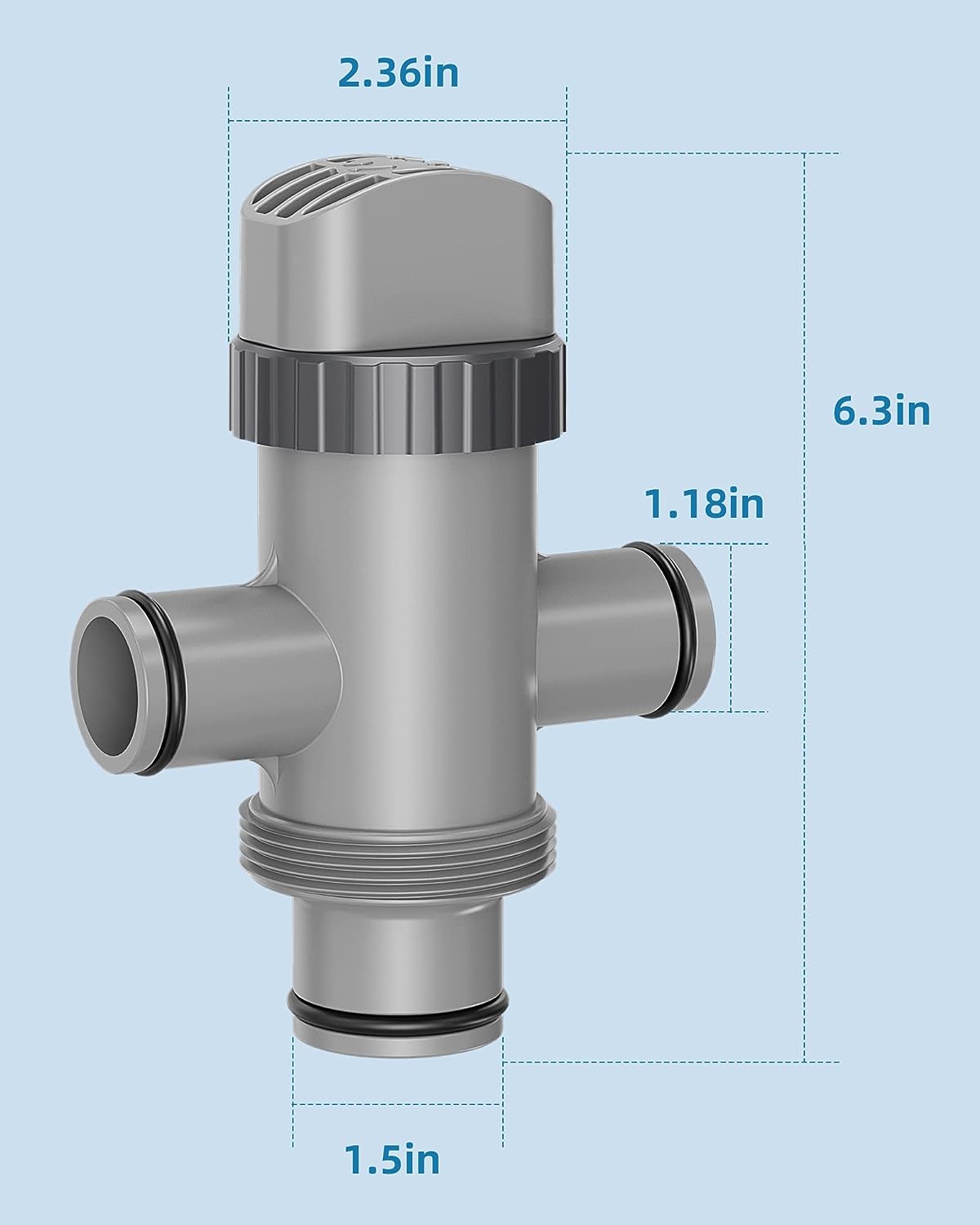 Buggybands Dual Split Hose Plunger Valve for Intex Pool Parts and Accessories Replacement for Intex Above Ground Swimming Pool and Pool Filter Pump (1 Pack)