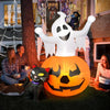 Halloween Spooky Pumpkin & Witch Cat Inflatable Combo