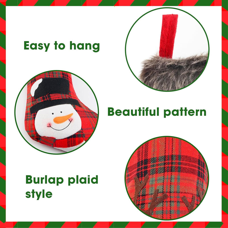 4-Pack 19" Red Christmas Stockings