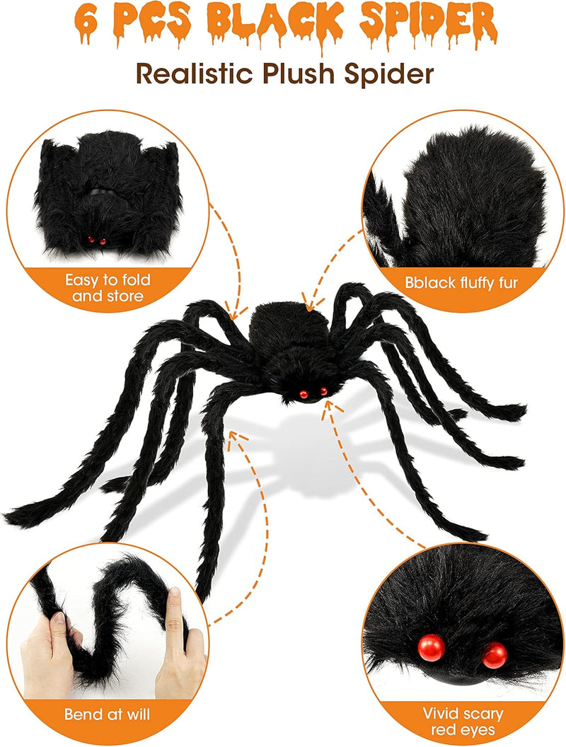 Halloween Plush Spiders (6 in 1)