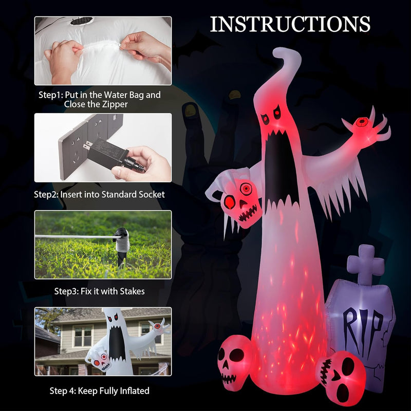 Halloween Horror Ghost & Skulls Inflatable
