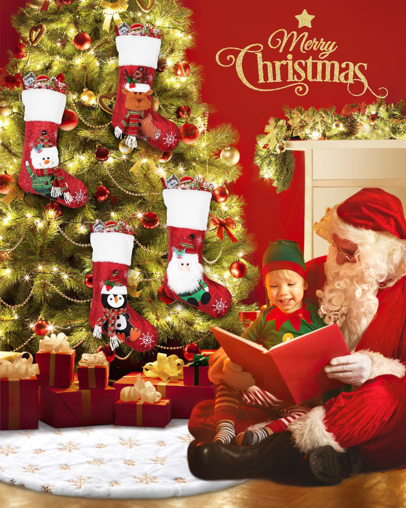 36" Plush Snowflake Christmas Tree Skirt