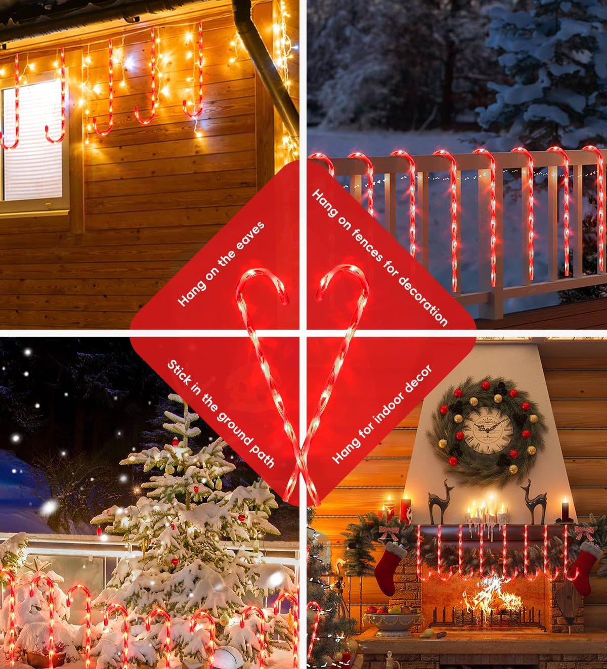 12-Pack Christmas Candy Cane Pathway Markers
