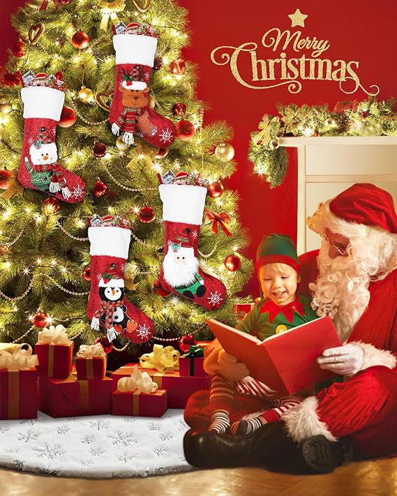 36" Plush Snowflake Christmas Tree Skirt