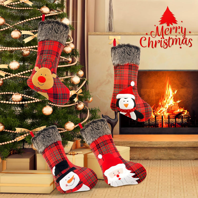 4-Pack 19" Red Christmas Stockings