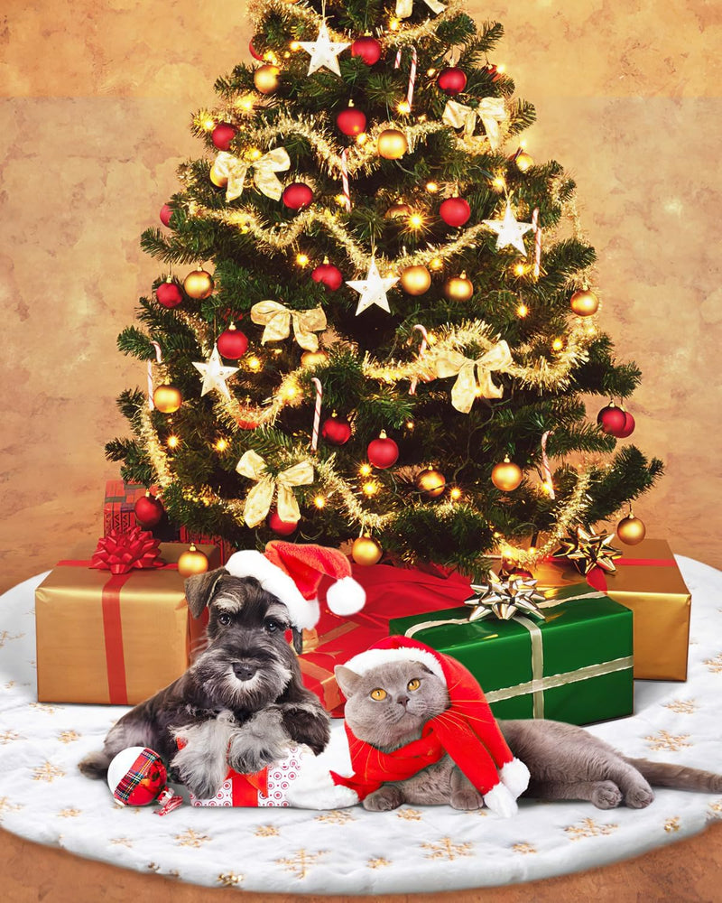 36" Plush Snowflake Christmas Tree Skirt