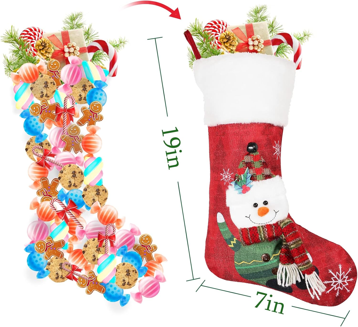 Festive Plush Cuff Xmas Stockings