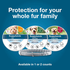 Buggybands Large Pet Collars Anti-Parasitic: Convenient Protection for Dogs & Cats,Vet-Recommended Flea & Tick Treatment & Prevention