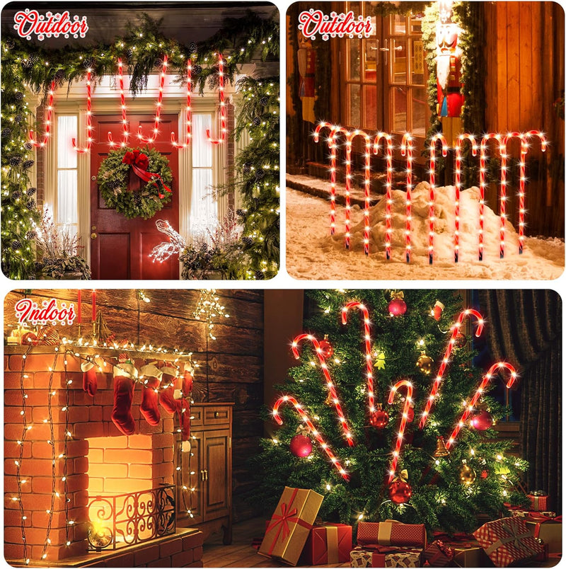 Pack 33" Candy Cane Pathway Stake Lights
