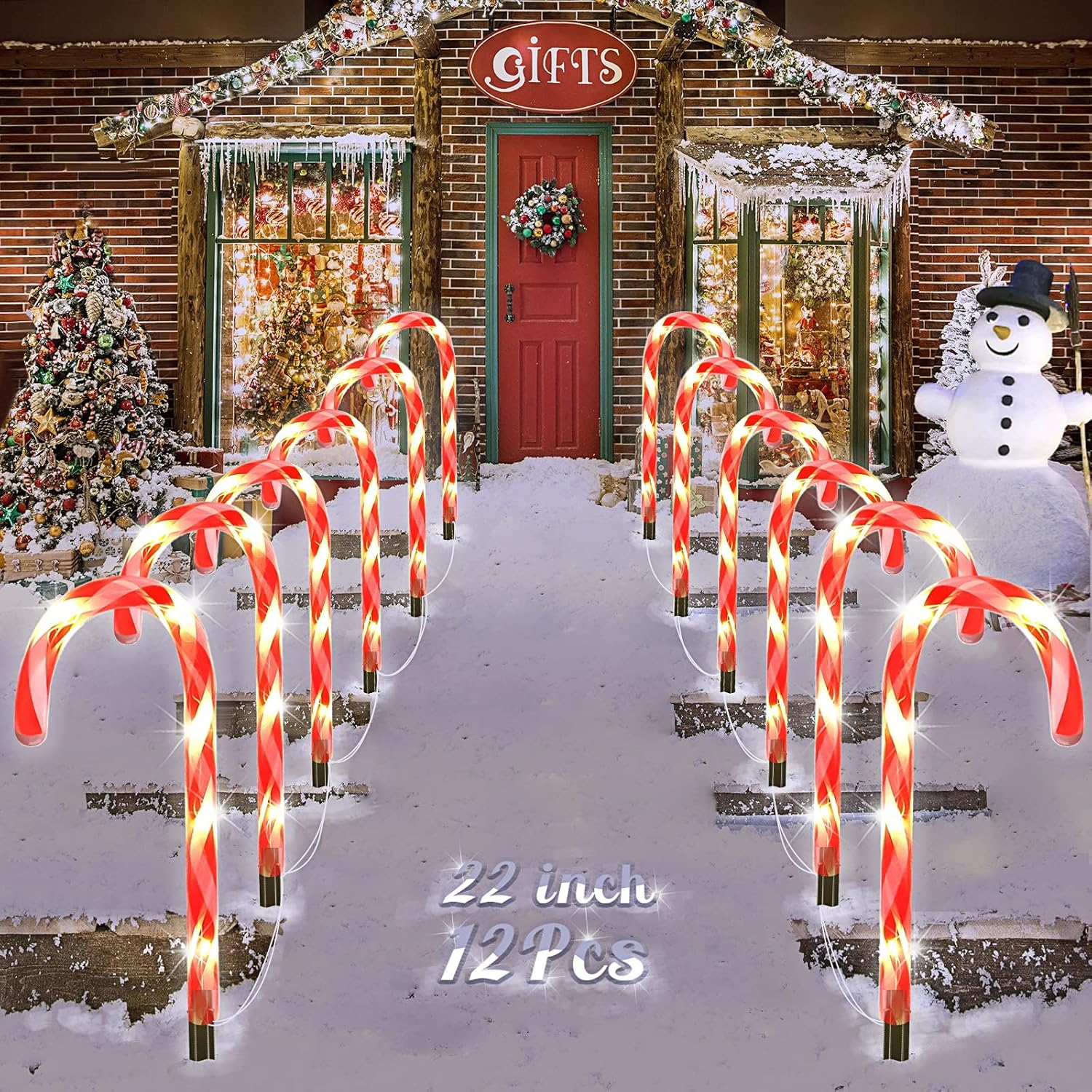 Pack 33" Candy Cane Waterproof Pathway Lights
