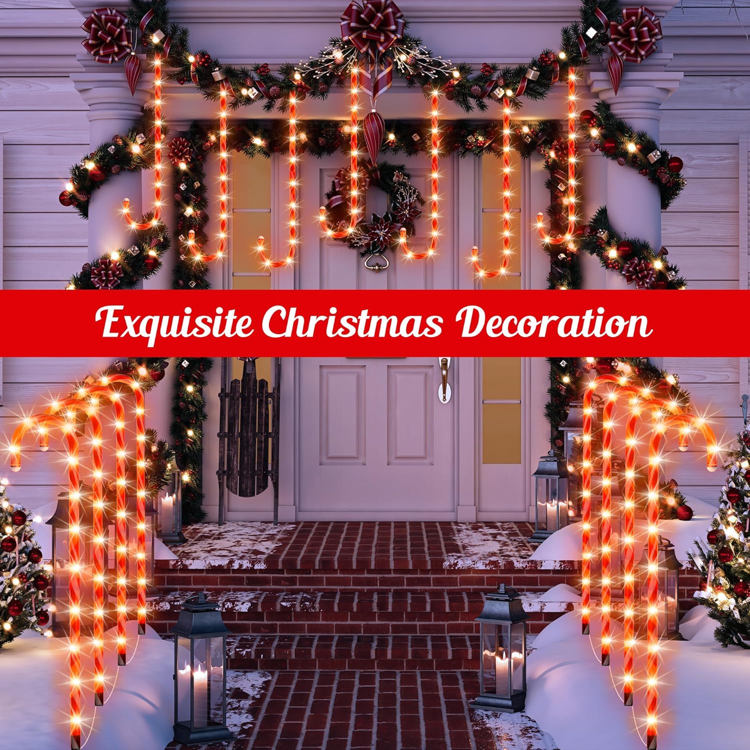 Pack 33" Candy Cane Waterproof Pathway Lights