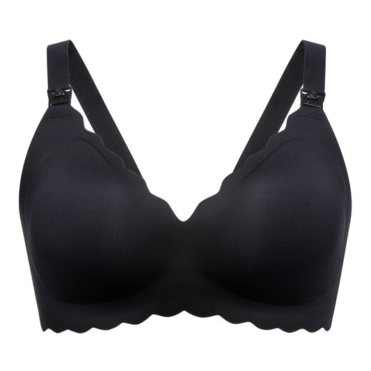 Buggybands Nursing Bras for Breastfeeding, Jelly Strip Support Comfort Maternity Bra, Seamless Soft Wirefree Pregnancy Bra