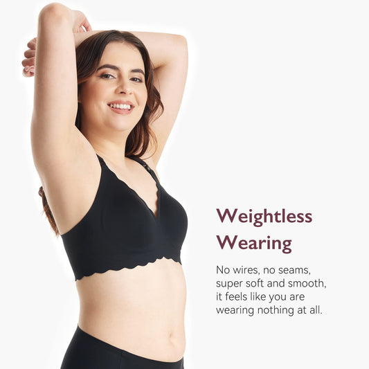 Buggybands Nursing Bras for Breastfeeding, Jelly Strip Support Comfort Maternity Bra, Seamless Soft Wirefree Pregnancy Bra