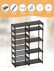 Cossyhome 8-Tier Shoe Rack Storage Organizer, 25-28 Pairs Shoes Shelf Organizer, Removable & Dust Large Stackable Shoe Rack for Boot & Shoe Storage