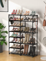Load image into Gallery viewer, Cossyhome 8-Tier Shoe Rack Storage Organizer, 25-28 Pairs Shoes Shelf Organizer, Removable &amp; Dust Large Stackable Shoe Rack for Boot &amp; Shoe Storage
