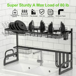Load image into Gallery viewer, Buggybands Over The Sink Dish Drying Rack,2 Tier Adjustable Dish Rack (33.5&quot;-39.4&quot;) Length Expandable Kitchen Organization Storage Rack, Dish Drying Rack for Organizer Home Kitchen Counter Space Saver
