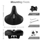 COOLWUFAN Oversized Bike Seat Compatible with Bike & Bike+, Exercise Spin Bike Saddle Replacement Seats, Seat Cushion for Men & Women Compatible with Bicycle, Accessories for Bicycle (Black)