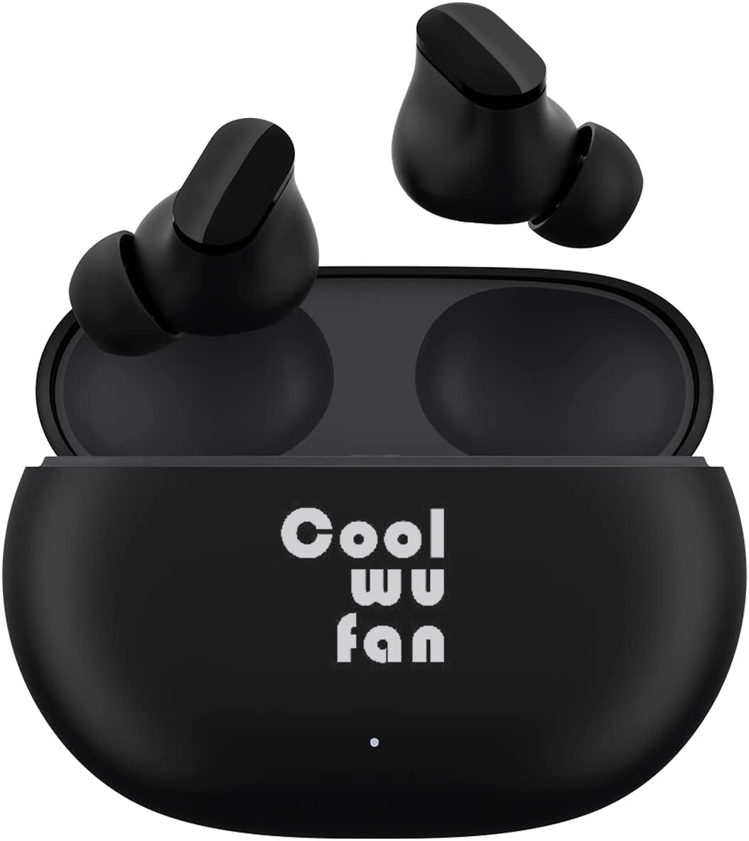 COOLWUFAN Studio Buds – True Wireless Noise Cancelling Earbuds – Compatible with Apple & Android, Built-in Microphone, IPX4 Rating, Sweat Resistant Earphones, Class 1 Bluetooth Headphones - Black
