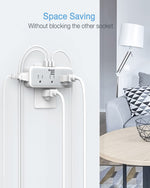 Load image into Gallery viewer, COOLWUFAN Multi Plug Outlet Splitter with USB, 5 Electrical Outlet Extender Surge Protector with 3 USB Wall Charger, Multiple Plug Expander for Home Office Dorm Room Essentials
