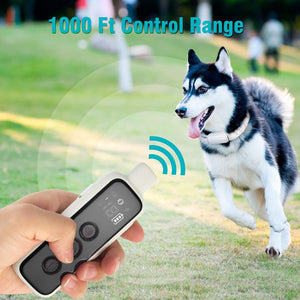 COOLWUFAN Shock Collar for Dogs - Waterproof Rechargeable Dog Electric Training Collar with Remote for Small Medium Large Dogs with Beep, Vibration, Safe Shock Modes (8-120 Lbs)