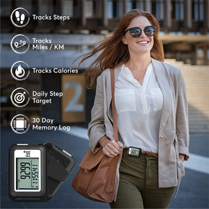 COOLWUFAN SC 3D Digital Pedometer for Walking. Track Steps and Miles and Calories. Clip on Step Counter for Men, Women & Kids