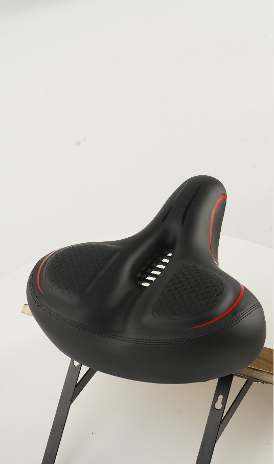 COOLWUFAN Oversized Bike Seat Compatible with Bike & Bike+, Exercise Spin Bike Saddle Replacement Seats, Seat Cushion for Men & Women Compatible with Bicycle, Accessories for Bicycle (Red)