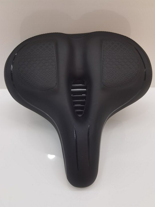 COOLWUFAN Oversized Bike Seat Compatible with Bike & Bike+, Exercise Spin Bike Saddle Replacement Seats, Seat Cushion for Men & Women Compatible with Bicycle, Accessories for Bicycle (Black)